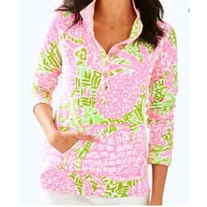 Lilly Pulitzer Captain Popover Women’s XL Pink Green Home Slice Pineapple